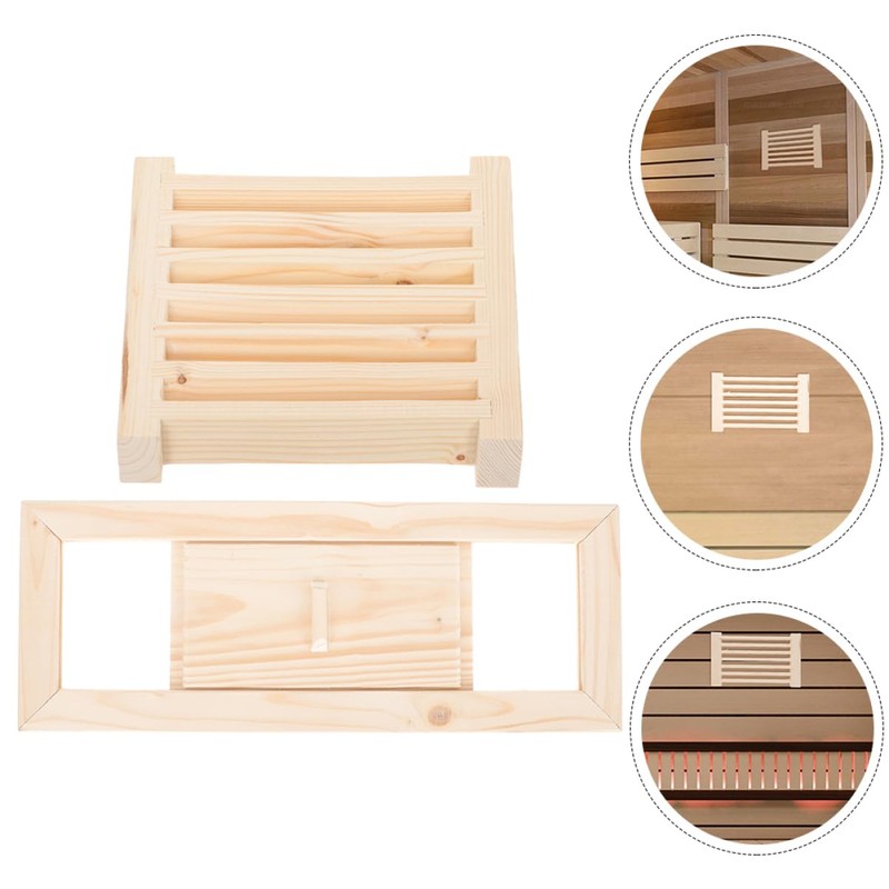 Kisangel Wooden Vent Blinds for Steam Room Sauna Accessory Air