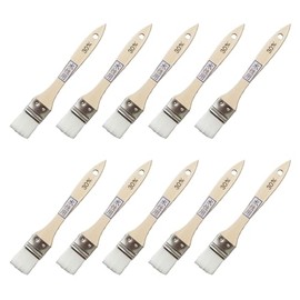 Hake City Wooden Handle Gold Roll Rack Brush for Water Based Chemical Fiber PBT White Nylon Hair Width 1.2 inches (30 mm) Hair Length 1.2 inches (30 mm) Total Length 7.7 inches (195 mm) Set of 10