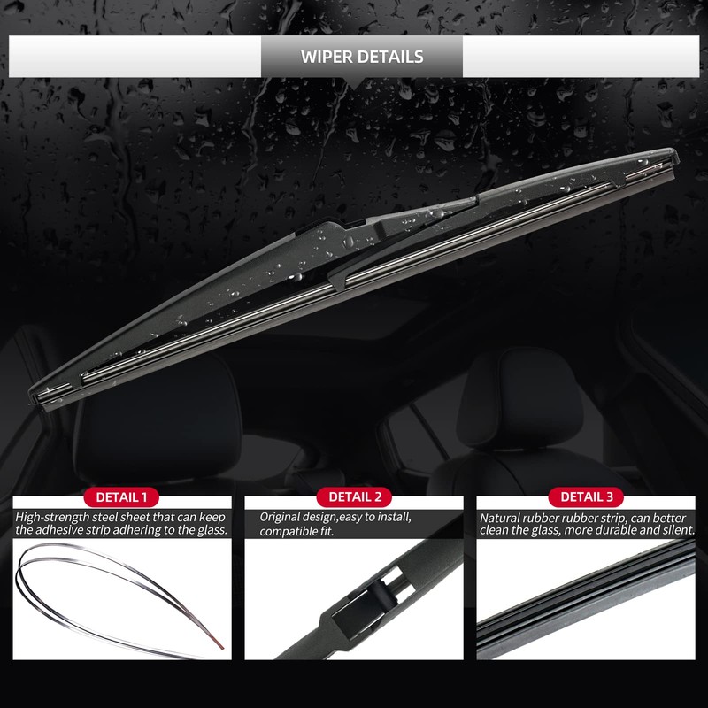 GARDIMU Rear Wiper Blade Assembly, Back Windshield Wiper Blades Arm