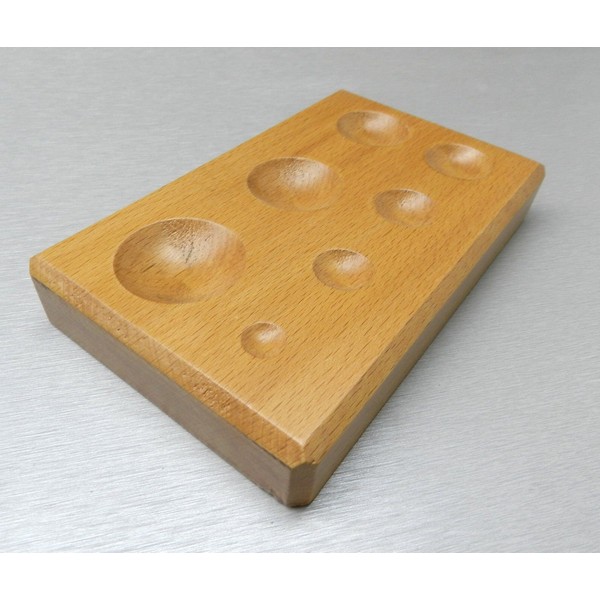 WOOD DAPPING BLOCK WOODEN METAL FORMING ROUND SHAPE JEWELRY SHAPING