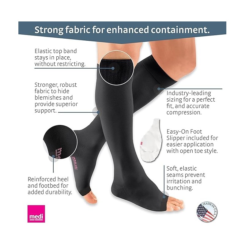 Mediven Plus Knee 20-30mmHg - Black(6wide-reg-ot-silic) by Mediven