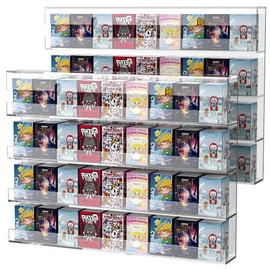 Leadiy Wall Display Shelves, Acrylic Floating Shelves for Mini Toys, Clear Collectibles Display Case 2 Pack