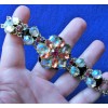 Betsey Johnson GORGEOUS High End RAINBOW Crystal FLOWER Rhinestone Betsey