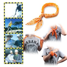 The Elixir Deco Cool Bandana Ties Neck Wrap Cooler Headband Ice Cold Scarf, Orange, One Size