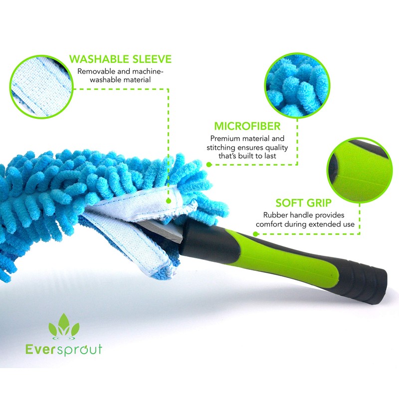 EVERSPROUT Duster 3-Pack | Hand-Packaged Cobweb Duster, Microfiber Feather Duster,