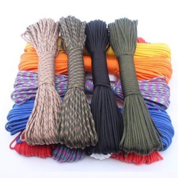 Paracord 0.16 inch (4 mm) 30 m 7 Cores, Stylish, Cute, Colorful, String Tent, Rope, Guy Rope, 45 Colors, Load Capacity: 551.3 lbs (250 kg), Camping, Outdoors, Pet Collars, etc. (Khaki)