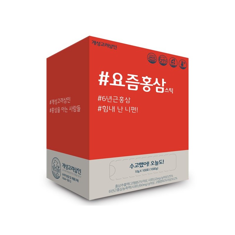 Gaeseong Goryeo Samin 개성고려삼인 요즘시대 요즘홍삼스틱 100포 Individual Ginseng Korea
