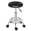 Pinikuyiro PU Leather Modern Round Rolling Stool with Footrest Height