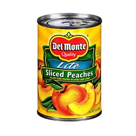 Del Monte Lite Sliced Yellow Cling Peaches in Extra Light Syrup 15oz (Pack of 6)