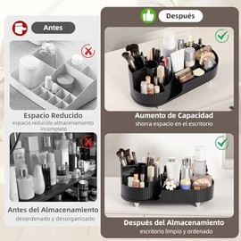 Organizador de Maquillaje Giratorio de 360, Gran Capacidad con 9 Espacios  Organizador de Perfumes, Porta Brochas de Maquillaje Multifuncional para...