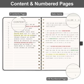 AUTEMPO A5 Notebook, Notepad Leather Hardcover Wirebound Spiral Notebooks 140 Pages for Writing, 100gsm Thick Lined Paper, for Women Men Work Office School,14.5 x 21cm, Black