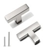 Redunest Bar Cabinet Pulls - 2 Pack Square Brushed Nickel