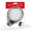 Gembird LK-K-01 1.8m Plata - Cable antirrobo ,Llave, Cloruro de