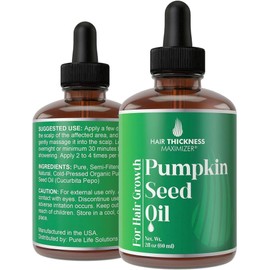 Pumpkin Seed Oil for Hair Growth. Strengthens & Hydrates Thinning, Dry Hair for a Healthier-Looking Scalp. For Women & Men – Vegan 2oz Serum