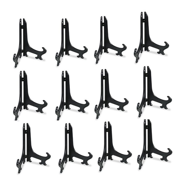 Tincogo 4" Black Plastic Easels or Stand/Plate Holders to Display