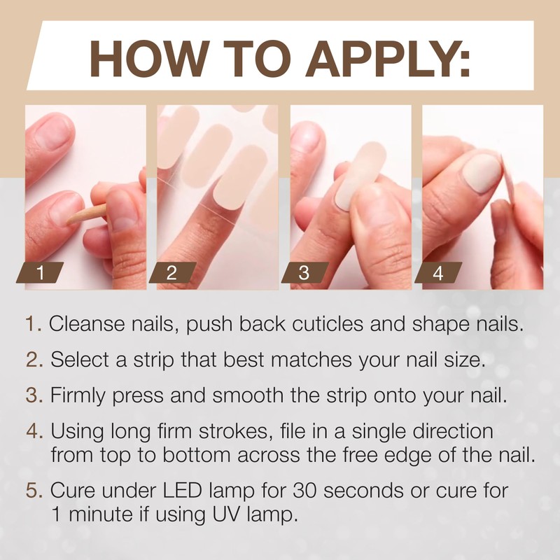 Ardell Nail Addict Gel Nail Strips - Cashmere Sands, LED/UV