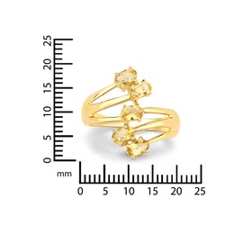 Rafaela Donata Women's Ring 925 Sterling Silver Yellow Gold-Plated 14 Carat with Yellow Citrine Gemstone Ring Gemstone Size 5 x 3 mm, Citrine