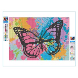 CRAZE DIAMONDZ Butterfly Diamond Painting Children's Butterfly Set with Frame, DIY Diamond Painting Craft Set, Mosaic Making for Children, 36 x 27 cm