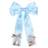 Easter Hair Bows Bunny Hair Clip Blue Silk Bow Hair