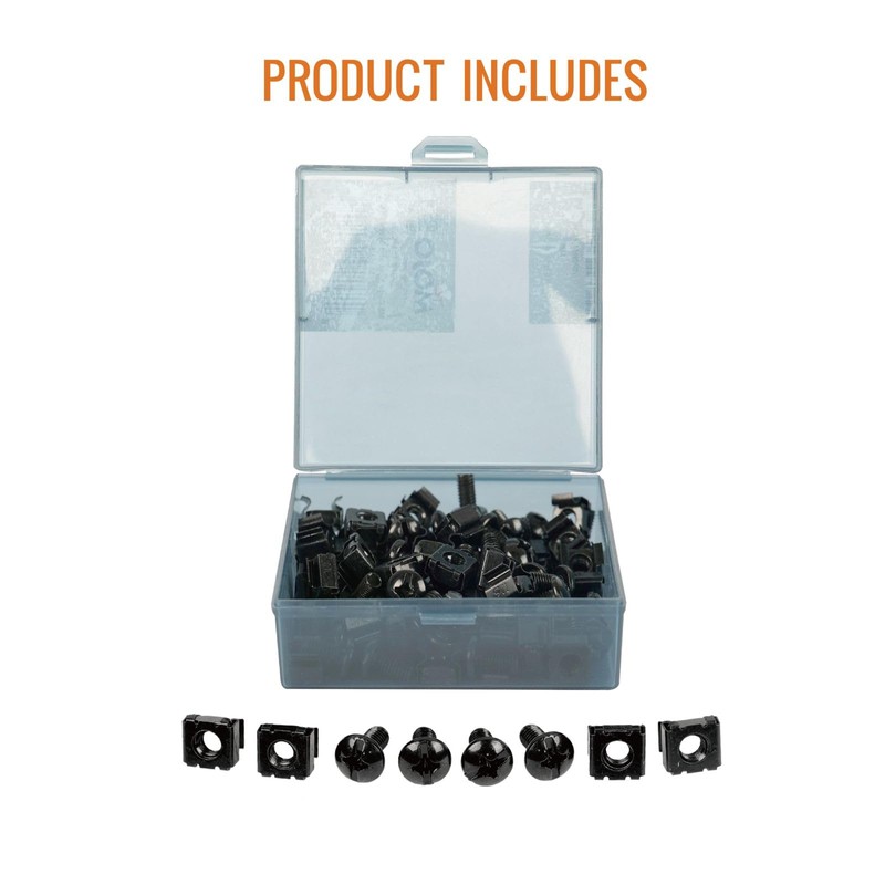 Tecmojo Rack Mount Screws - M6 Cage Nuts and Screws