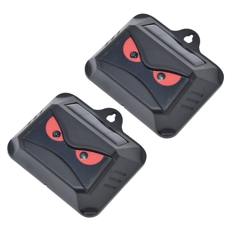 2pcs Animal Repeller Red LED Strobe Lights Waterproof Design Solar