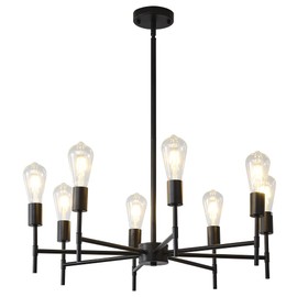 XILICON Black Chandelier Sputnik Lighting Fixture Vintage Metal Modern Style Chandelier 8 Lights
