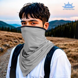 TClian Neck Gaiters UPF 50+ UV Sun Protection Face Mask Breathable Balaclava Bandana Scarf for Outdoor Sport (Gray)