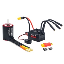 Surpass Hobyy RC Brushless Motor,Rocket V2 Supersonic 3650 3250KV 4 Pole Brushless Motor with 60A ESC Set for 1/10 RC Car Upgrade Parts