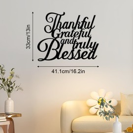 enithElite Wall Decor, Wall Art Living Room Kitchen Dining Decorations, Metal Sign for Dinning Bedroom Living, Housewarming Gifts for Men Women Friend (Thankful, 1)