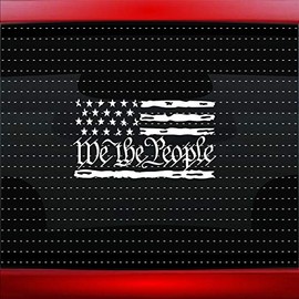 We The People #5 Constitution American Flag Car Sticker Truck Window Vinyl Decal Color: White