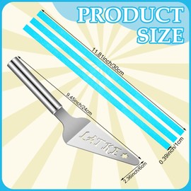 Teenyyou 1 Pcs Hanukkah Gift Stainless Steel Latke Server Chanukah Spatula Jewish New Year Cooking Pie Server with Blue Ribbons for Hostesses Hanukkah Home Kitchen Table Decoration