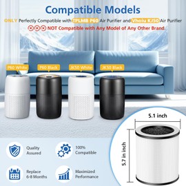 4 Pack P60 Replacement Filter Only Compatible with TPLMB/YARIKI P60 Air Purifier and Vhoiu KJ50 Air Purifier, 3-in-1 Nylon Pre-Filter, HEPA Filter and High-Efficiency Carbon