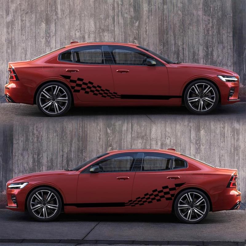 2pcs Stripe Car Decal Graphic Universal Waterproof Self Adhesive Removable