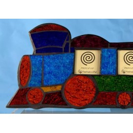 Honey Kupu Locomotive picture frame, child steam train mosaic photo frame for nursery NEW!