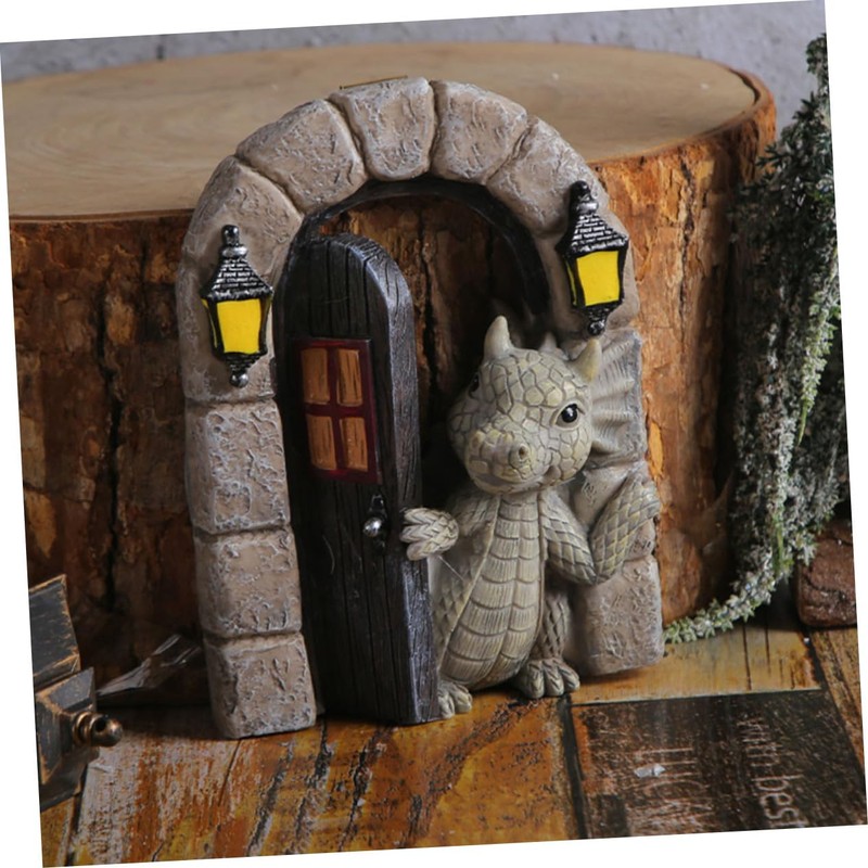 Kisangel 2pcs Resin Dragon Garden Decoration Resin Dragon Statue Outdoor