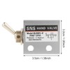 Hilitand Toggle Switch Valve, 3 Position 2 Port, Metal, Silver,