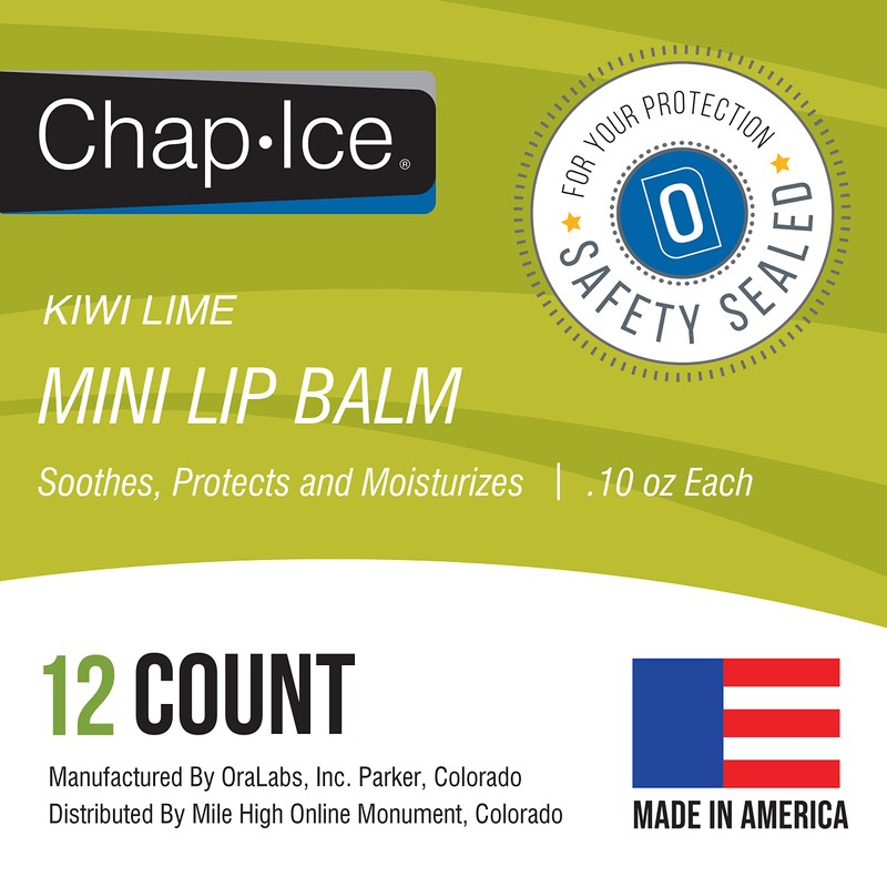 Chap-Ice® | 12-Count Mini Kiwi Lime Lip Balm | Lip