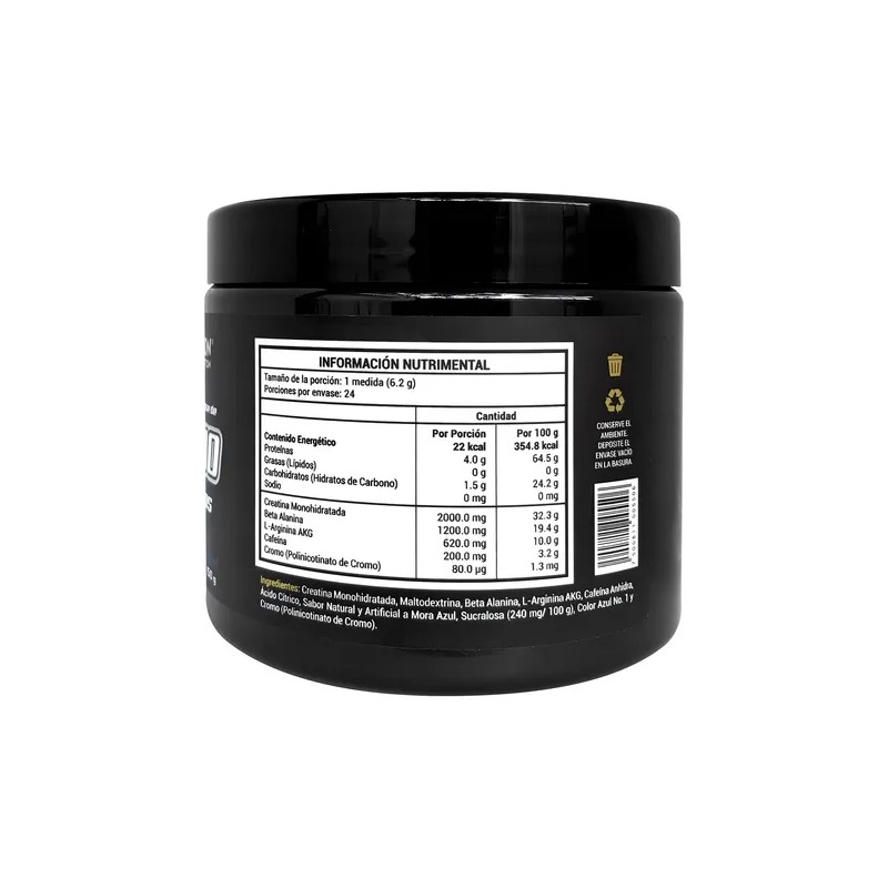 Padn Nutrition Pre Entreno 150g Sabor Mora Azul