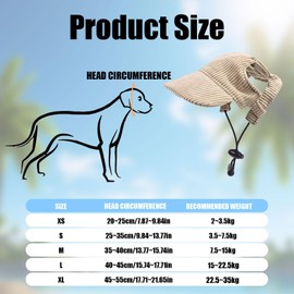 Dog Baseball Cap, Summer Dog Sun Protection Hat Adjustable Pet Cat Dog Baseball Hat Visor Cap with Ear Holes for Puppy Small Medium Large Dogs (Khaki, XS)