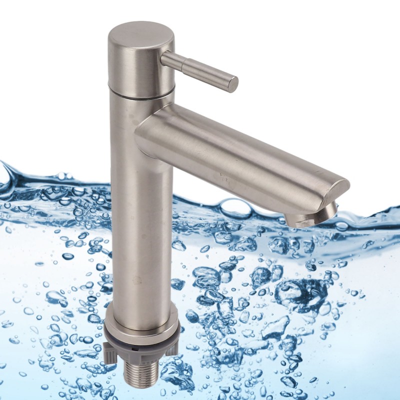 Kitchen Faucet Single Hole Stainless Steel Single Cold Sink Faucet