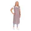 Zip Gown Striped House Dress Cotton Apron Cooking Apron, bordeaux