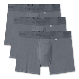 Tommy John Men’s Trunk 4” Underwear, Innovative Hammock Pouch for Enhanced Support, Silky, Soft Second Skin Fabric Mens Boxer Briefs for Comfort, 3 Pack, Turbulence, Large