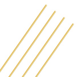 LAVMHAB Round Brass Rod 2.5mm x 350mm, Solid Round Brass Shaft Rods Bars for DIY Craft (4 Pcs)