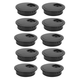 Chazcool Ojales de Escritorio, Agujeros de Cables de 10 Piezas 58mm, Orificio de Cable Redonda para Computadora de Cable, Oficina, el Hogar, Escritorio, Plástico Abs (Negro)