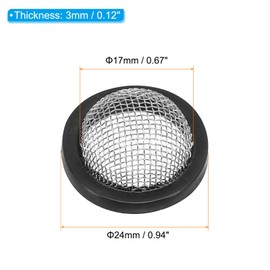 PATIKIL Rubber Flat Washers 24mm OD 17mm ID 3mm Thickness with Stainless Steel Inlet Filter, 9 Pack Gasket for Faucet Pipe Water Hose