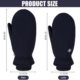 Women's Mittens, Men's Gloves, Winter Cotton Gloves, Fleece Ski Gloves, Waterproof, Thermal Winter Gloves, Touch Screen Gloves, Mittens, Outdoor, Skiing, Camping (Women)