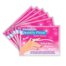 ShineOn Jewelryfloss Jewelry Cleaners, Soft Foam Yarn for Tight Spaces, Stiff Threader for Prong Settings, Grime and Tarnish Remover, Diamond, Gold, Silver, Platinum, Ring Cleaner, 6 Pack