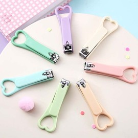 Heart Back Hook Nail Clipper for Fingernail and Toenail Care Nail Clipper-01.Pink 10ea