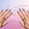 Uñas postizas cortas almendradas Chrome Baby Blue, uñas postizas de