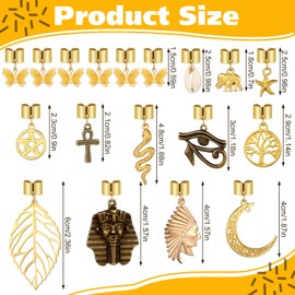 WILLBOND 18 Pieces Butterfly Hair Jewelry for Braids Summer Gold Braid Hair Clips Dreadlock Braid Charms Accessories Hair Rings Jewelry Hair Accessory for Women Girls(Fresh Style)